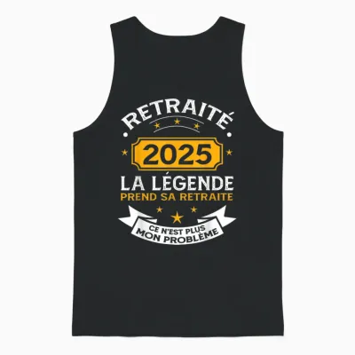 Retired 2025 Men's Humor the Legend Retires Unisex Tank Top - Black