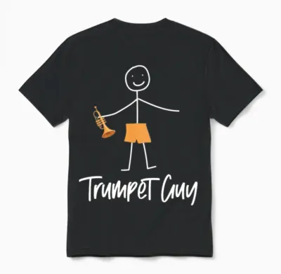 Trumpet Player Minimalistic Unisex T-Shirt - Black