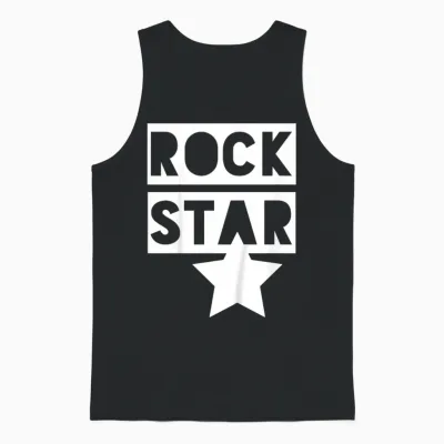 Children's Rock Star Monochrome Kids for Rock 'n' Roll Boys & Girls T-Shirt, Black Unisex Tank Top - Black