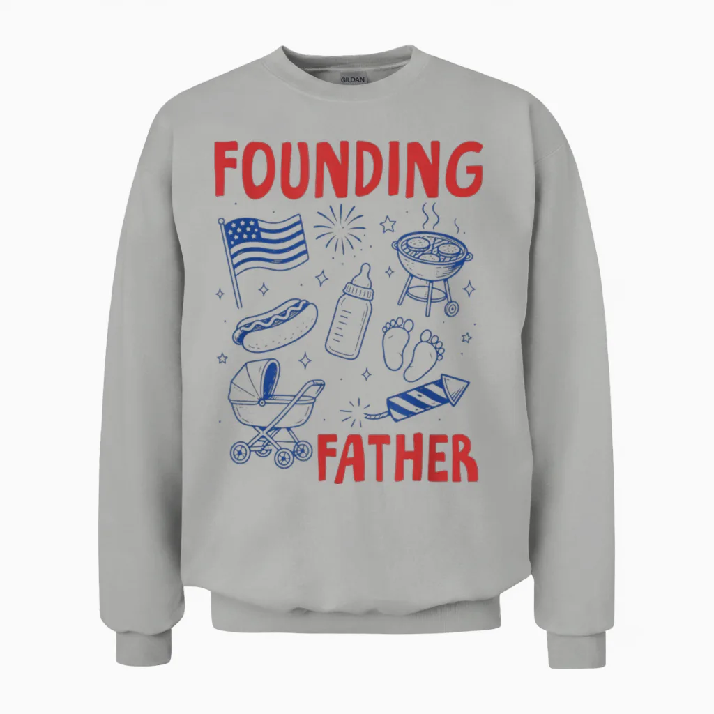 An All American Baby Pregnancy Announcement 4th of July Unisex Sweatshirt in Ash