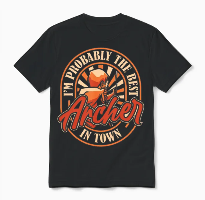Archery Funny Unisex T-Shirt in Black