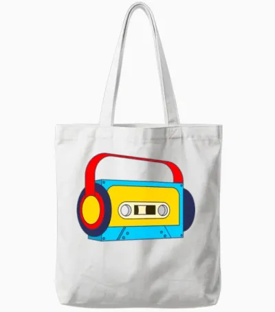 Retro Mixtape Tote Bags - White