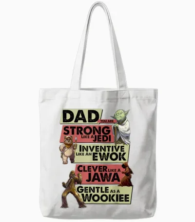 Star Wars Vatertag Dad You Are Strong Like a Jedi Tote Bags - White