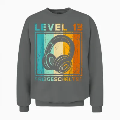 Level 13 Freigeschaltet Video Gamer 13. Geburtstag Junge Unisex Sweatshirt - Graphite Heather