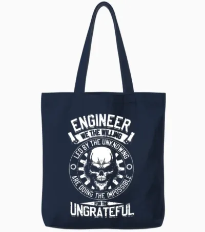 Engineer We the Willing Led by the Unknowing Are D Tote Bags - Navy