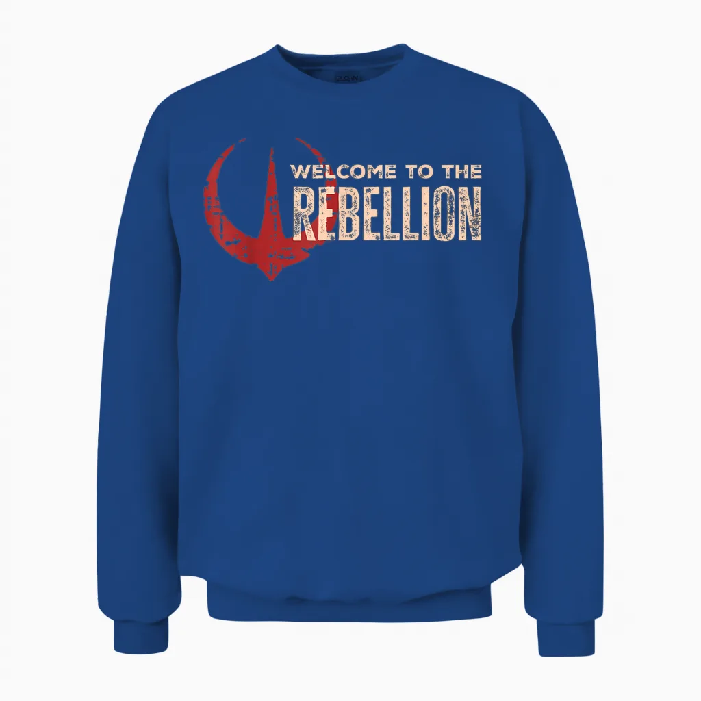 Star Wars Andor "welcome to the Rebellion" Quote Rebel Logo Unisex Sweatshirt in Royal