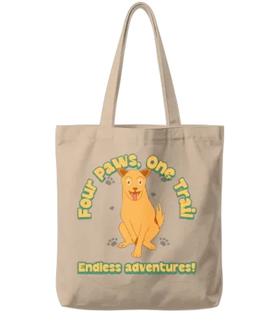 Dog Hiking Endless Adventures! Tote Bags - Natural