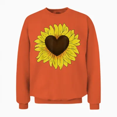 Sonnenschein Sonnenblumen Herz Blumen Gelbe Sonnenblume Unisex Sweatshirt - Orange