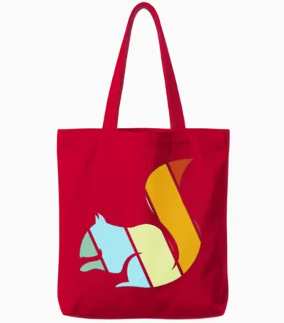 Squirrel Retro Tote Bags - Red