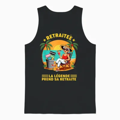 Retirement Retired Woman Leaving Collegue Work Humor Unisex Tank Top - Black