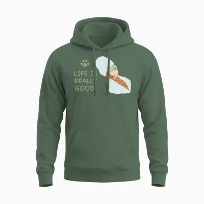 Funny Animals Unisex Hoodie - Military Green