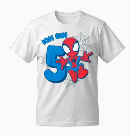 Children's Marvel Spider-Man Cute Spidey Birthday T-Shirt 5 Years Unisex T-Shirt - White