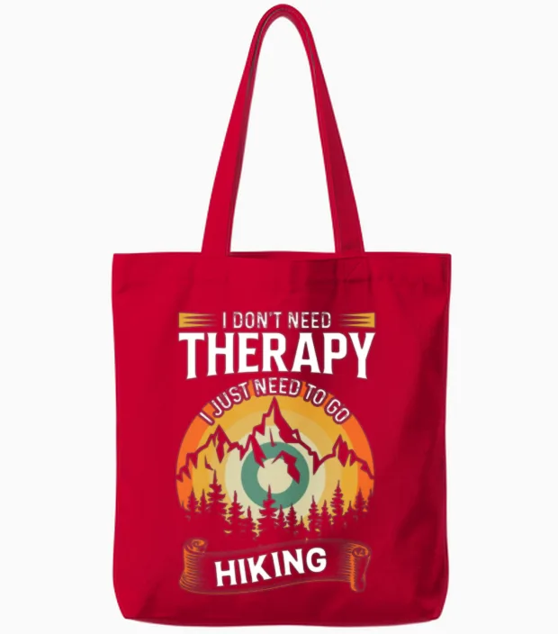 Mountain Hiking for Freedom? Tote Bags in Red