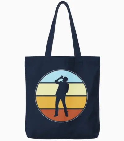 Singing Retro Tote Bags - Navy