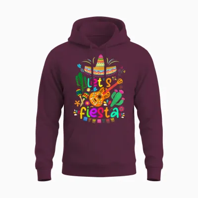 Cinco De Mayo Mexican Cactus Shirt Lets Fiesta Party T-Shirt, Black, S Unisex Hoodie - Maroon