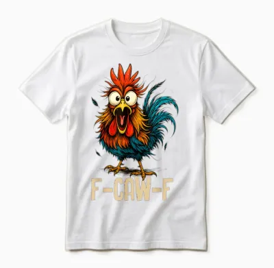 F Caw F Rooster Funny Bird Fcawf Chicken Whisperer Fawk Off Unisex T-Shirt - White