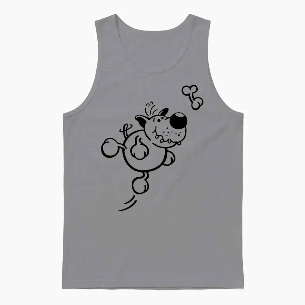 Happy Dog Lovers Gift Unisex Tank Top in Sport Grey