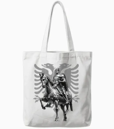 Albanien Albanischer Adler Kosovo Skënderbeu T-Shirt - Unisex Erwachsene - Schwarz - Small - Kurzarm - Klassisch - Albaner, Albanien-Interessierte Tote Bags - White