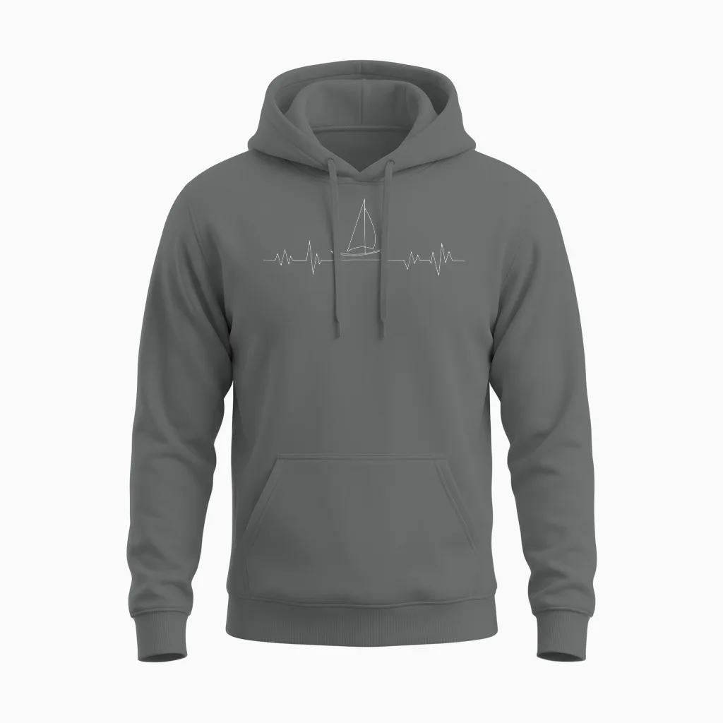 Segeln Herzschlag Segelboot Segler Unisex Hoodie in Graphite Heather