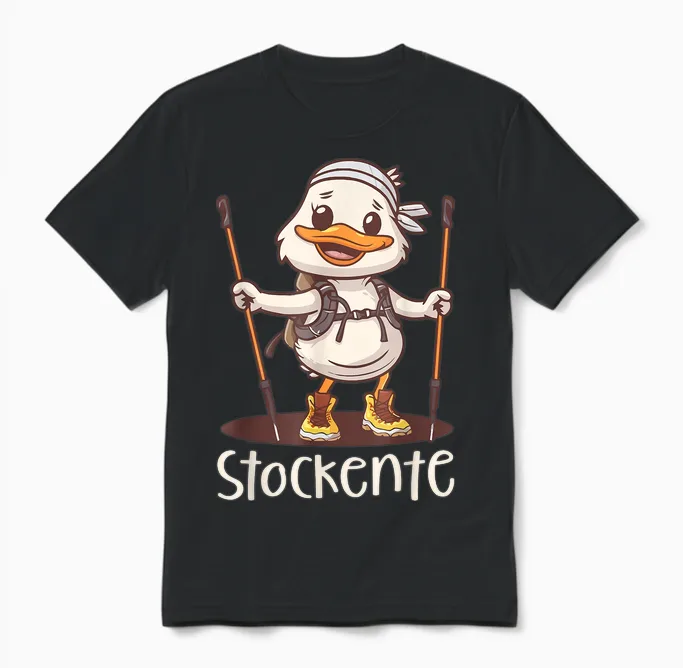 Nordic Walking Mit Humor - Lustige Stockente Unisex T-Shirt in Black