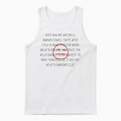 Romance Novel Woes Unisex Tank Top - White