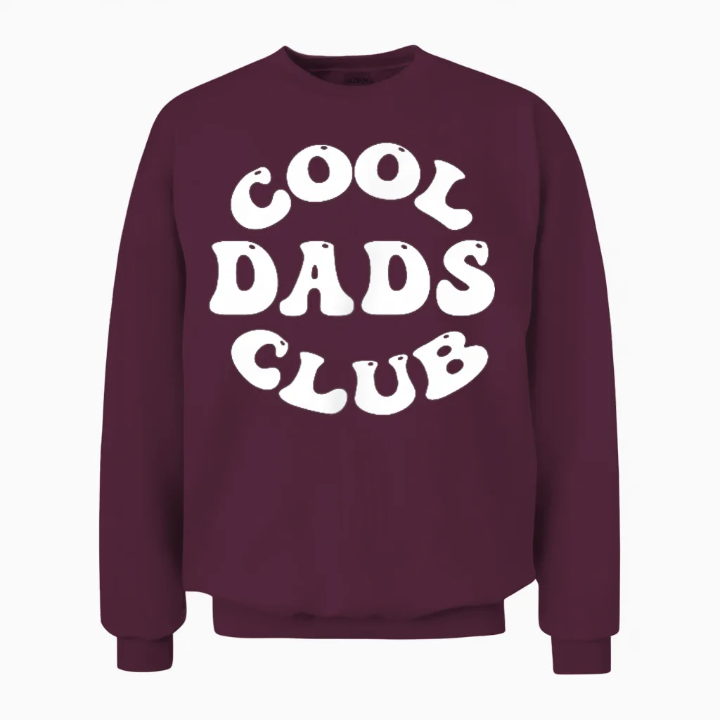 Cool Dads Club Groovy Retro Vintage Für Damen Herren Kinder Unisex Sweatshirt in Maroon