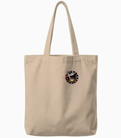 Project Hail Mary Mission Badge Pocket Logo Tote Bags - Natural