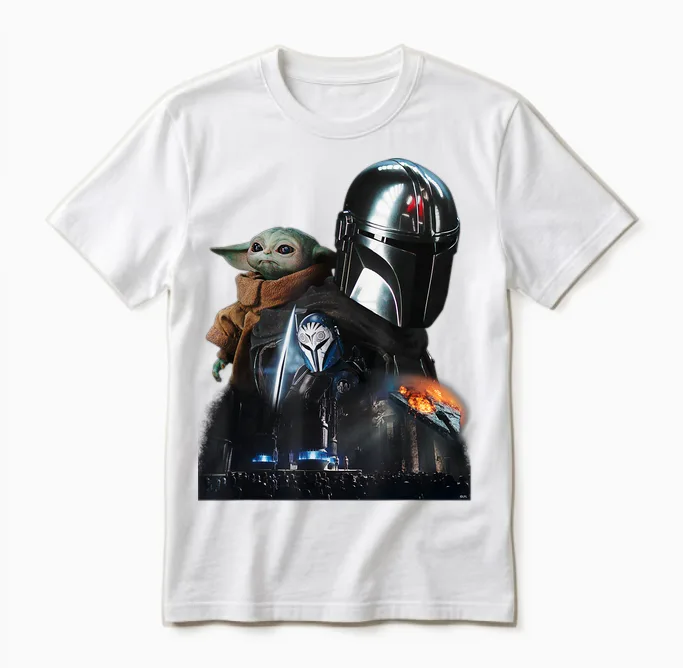 Star Wars the Mandalorian Season 3 the Return to Mandalore T-Shirt, Black Unisex T-Shirt in White