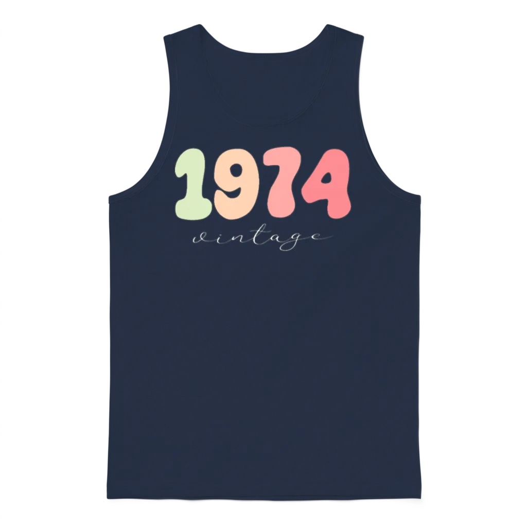 Birthday 1974 Vintage Unisex Tank Top - Navy