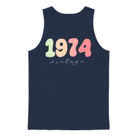 Birthday 1974 Vintage Unisex Tank Top - Navy – 1