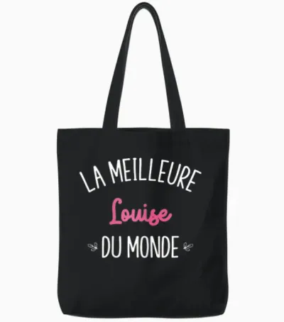 Woman Humor Personalized Gift Bff First Name Louise T-Shirt, Black, Female X-Small Tote Bags - Black