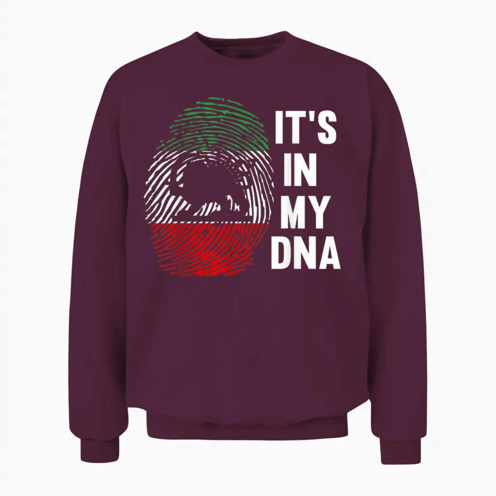 Persian Flag T-Shirt, Black Unisex Sweatshirt in Maroon