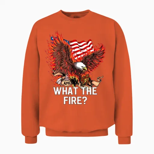 Funny Firefighter Humor Fireman Memes Unisex Sweatshirt in Orange