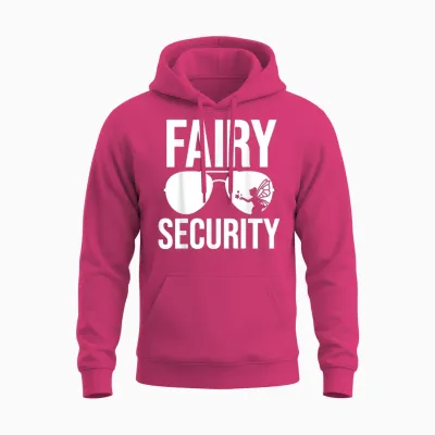 Fairy Security Birthday Family Halloween Costume Dad Mom Unisex Hoodie - Heliconia