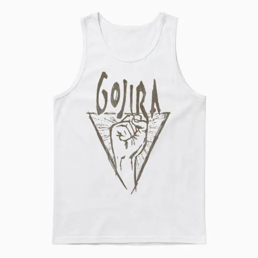 Gojira Power Glove T-Shirt, Black, S Unisex Tank Top - White