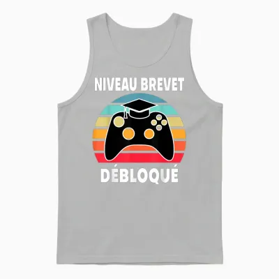 Réussite Brevet Diplôme Collège Vintage Collégien Gaming Ado Unisex Tank Top - Ash