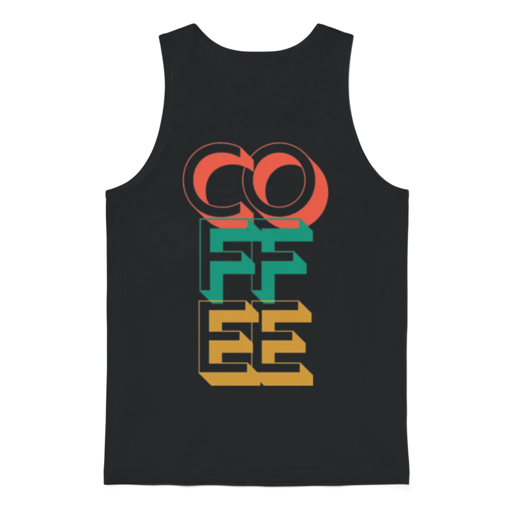 Retro Coffee Unisex Tank Top - Black