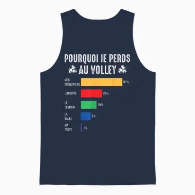 Pouruoi I Lose at Volleyball Volleyball Player Volleyball Unisex Tank Top - Navy