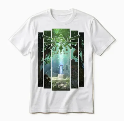 Nintendo Zelda the Master Sword Lost Woods Artwork Unisex T-Shirt - White
