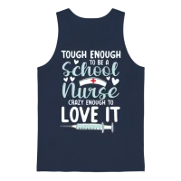 Tough Enough to Be a School Nurse for a School Unisex Tank Top - Navy – 1