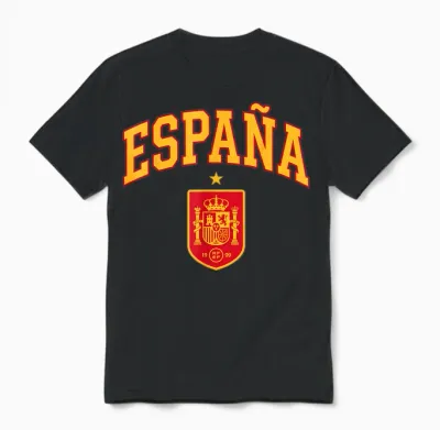 Spanien Wappen Gewölbt Espana Unisex T-Shirt - Black