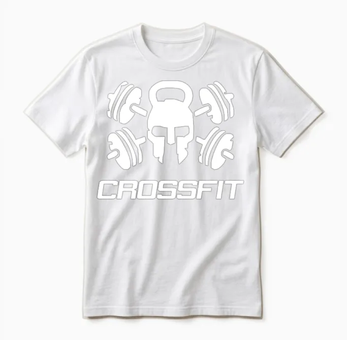 Crossfit Skull Halloween Unisex T-Shirt in White