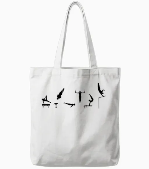 Men's Gymnastics Tote Bags in White