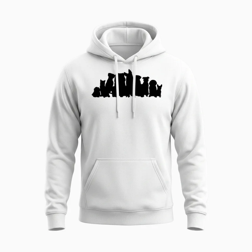 Dogs, Dog - Lovers Unisex Hoodie in White