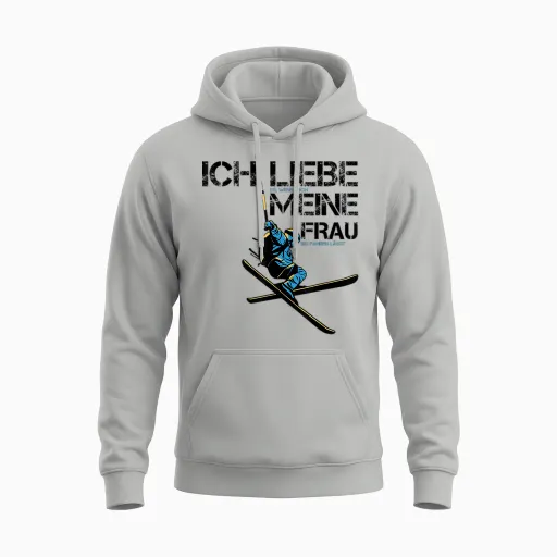 Ich Liebe Es Wenn Mich Meine Frau Ski Fahren Lässt Skifahrer Unisex Hoodie in Ash