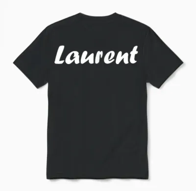 Simple Minimalist Name Badge Laurent T-Shirt, Black, S Unisex T-Shirt - Black