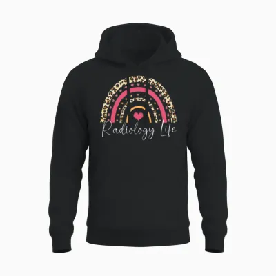 Rainbow Boho Nuclear Medicine Tech Radiology Life Unisex Hoodie - Black