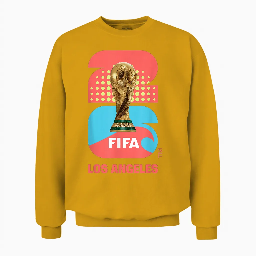 Fifa World Cup26 Los Angeles Trophy Color Unisex Sweatshirt in Gold