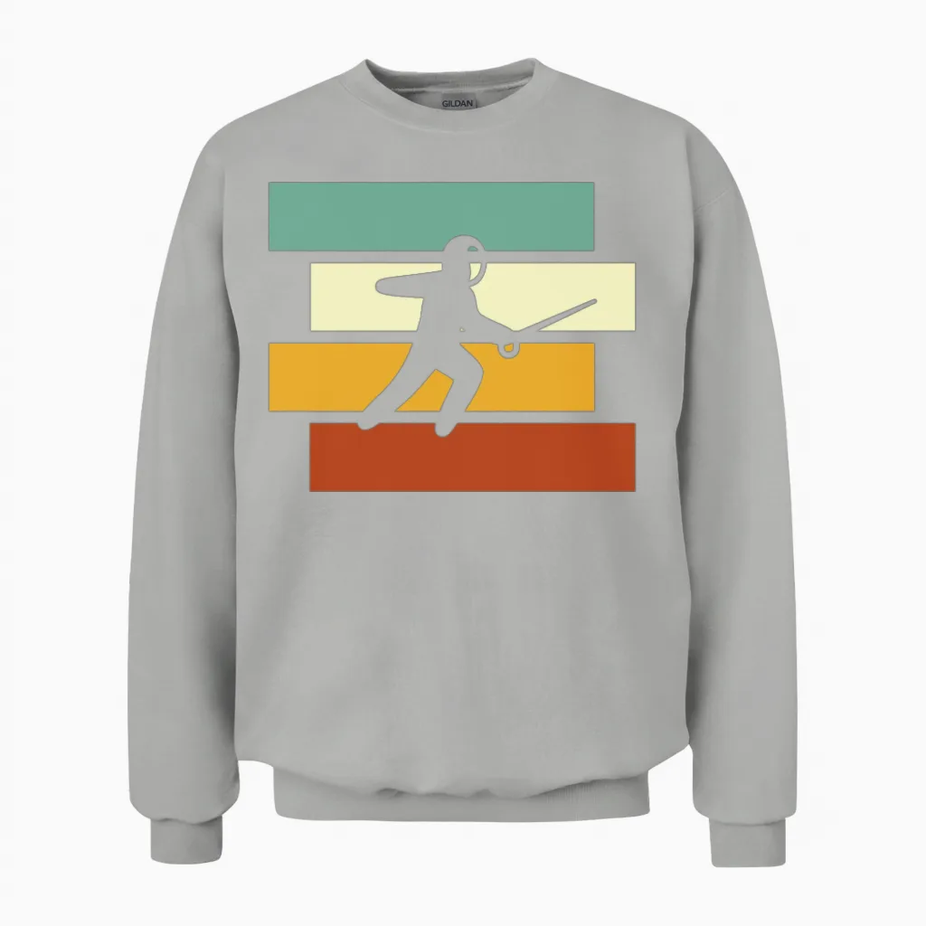 Fencing Retro Unisex Sweatshirt in Ash