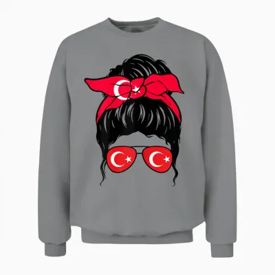Türkisches Mädchen Türkiye Türkische Flagge Türkei Türk Kizi Unisex Sweatshirt - Sport Grey